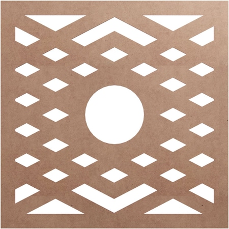Ekena Millwork Chevron Wood Fretwork Pierced Ceiling Medallion, Wood (Paint Grade), 30"OD x 7 3/4"ID x 3/8"T CMWP30X30X0375CHMF